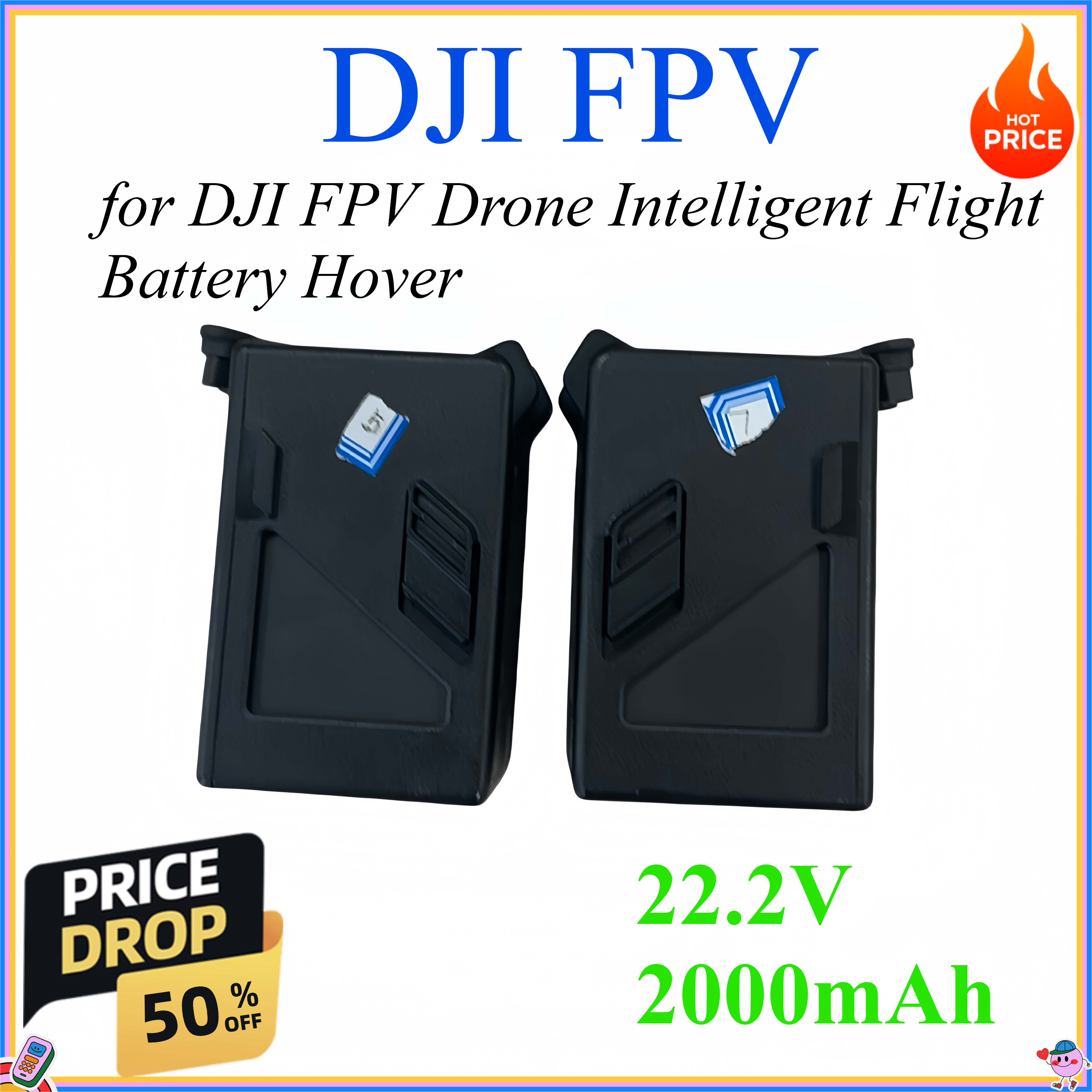 Drone Battery Li-Ion - 22.2V 2000mAh for DJI FPV Drone
