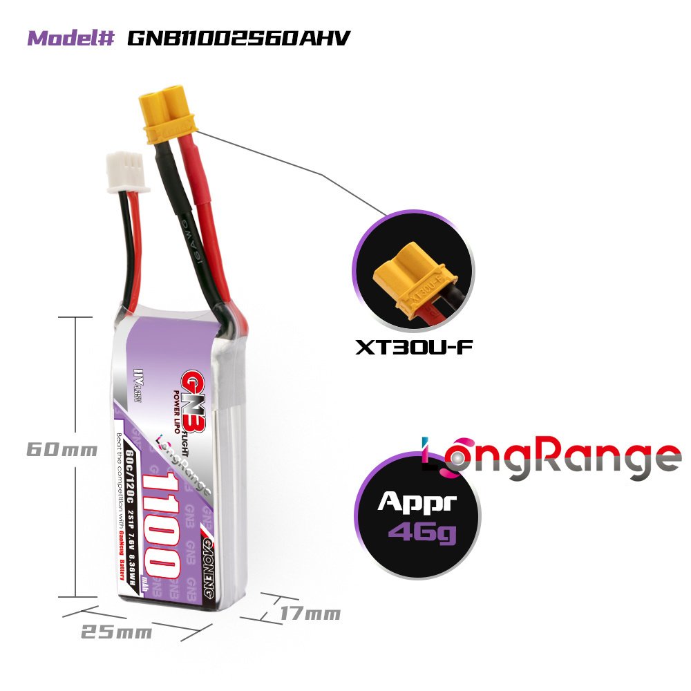 GNB 1100mAh 2S 3S 4S 6S 60C/12 – Drone Battery Lipo Bewertung und Preis