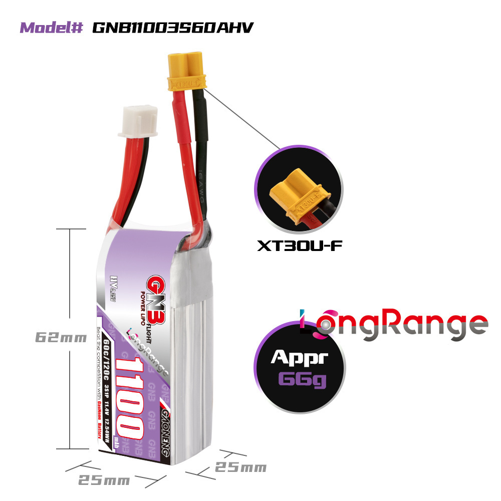 GNB 1100mAh 2S 3S 4S 6S 60C/12 – Drone Battery Lipo Bewertung und Preis