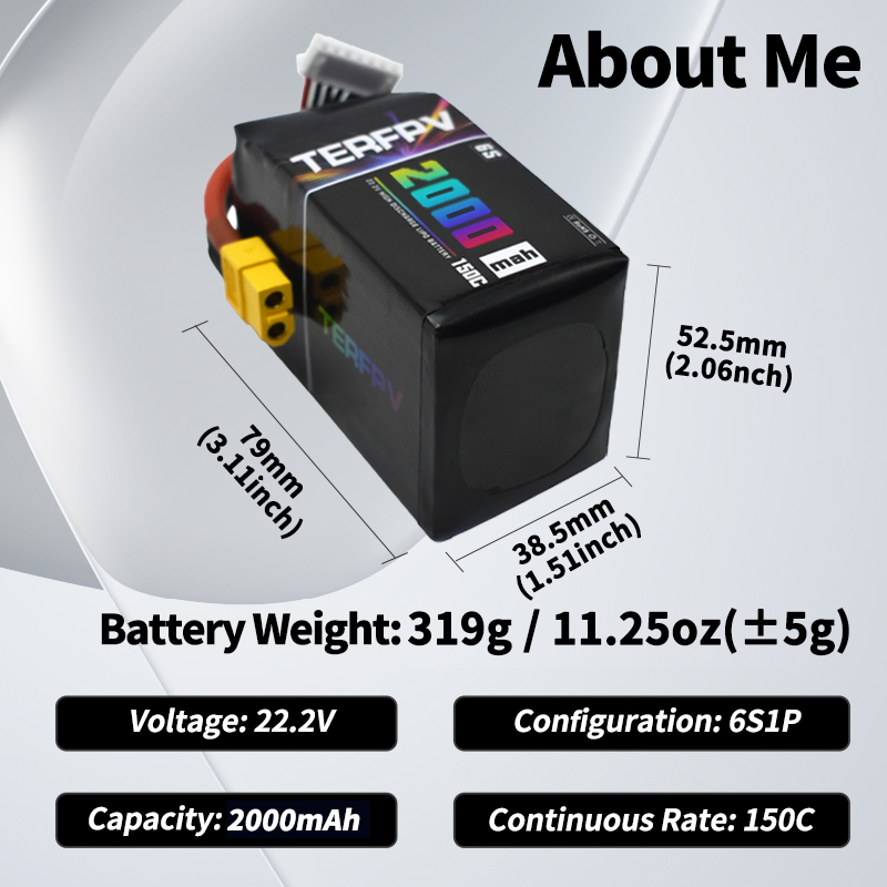 TERFPV 6S 22.2V 2000mAh 150C/3 – Drone Battery Plate Bewertung und Preis