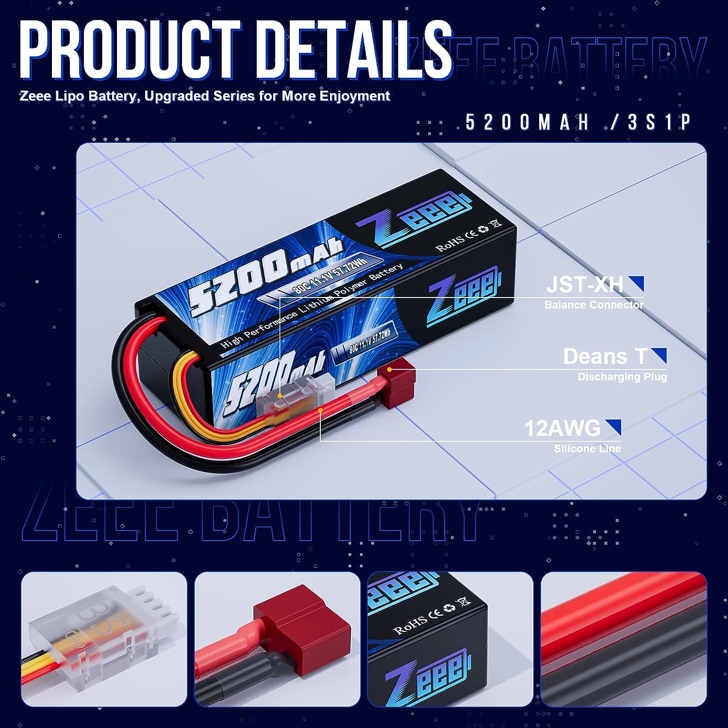 1/2pcs Zeee 3S 5200mAh Lipo Ba – Drone Battery 3S Bewertung und Preis
